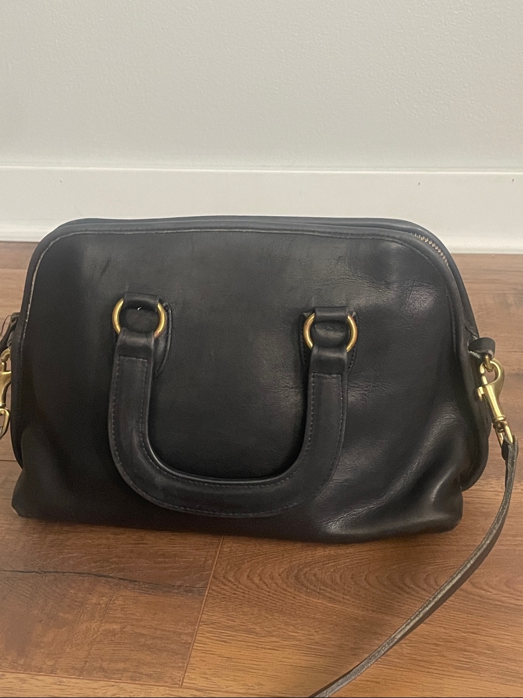Vintage Baxter Coach Black Leather Y2k Handbag Satchel